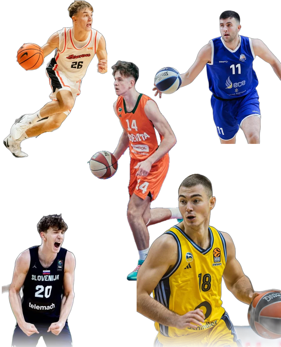 Matija Samar, Uroš Šikanić, Martin Tonejc, Lovro Faganel in Žiga Samar — košarkarji iz naših vrst v tujih in domačih ligah